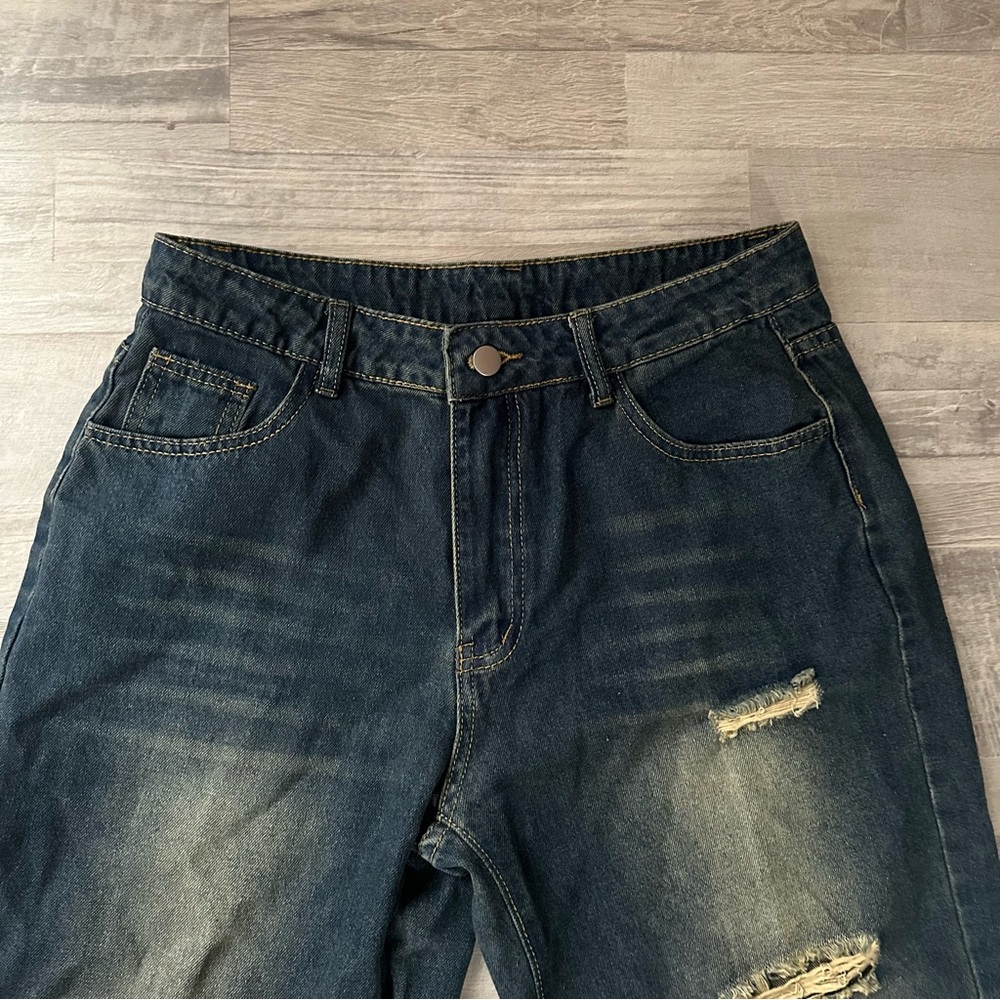 SHEIN Dark Wash Straight Leg Jeans